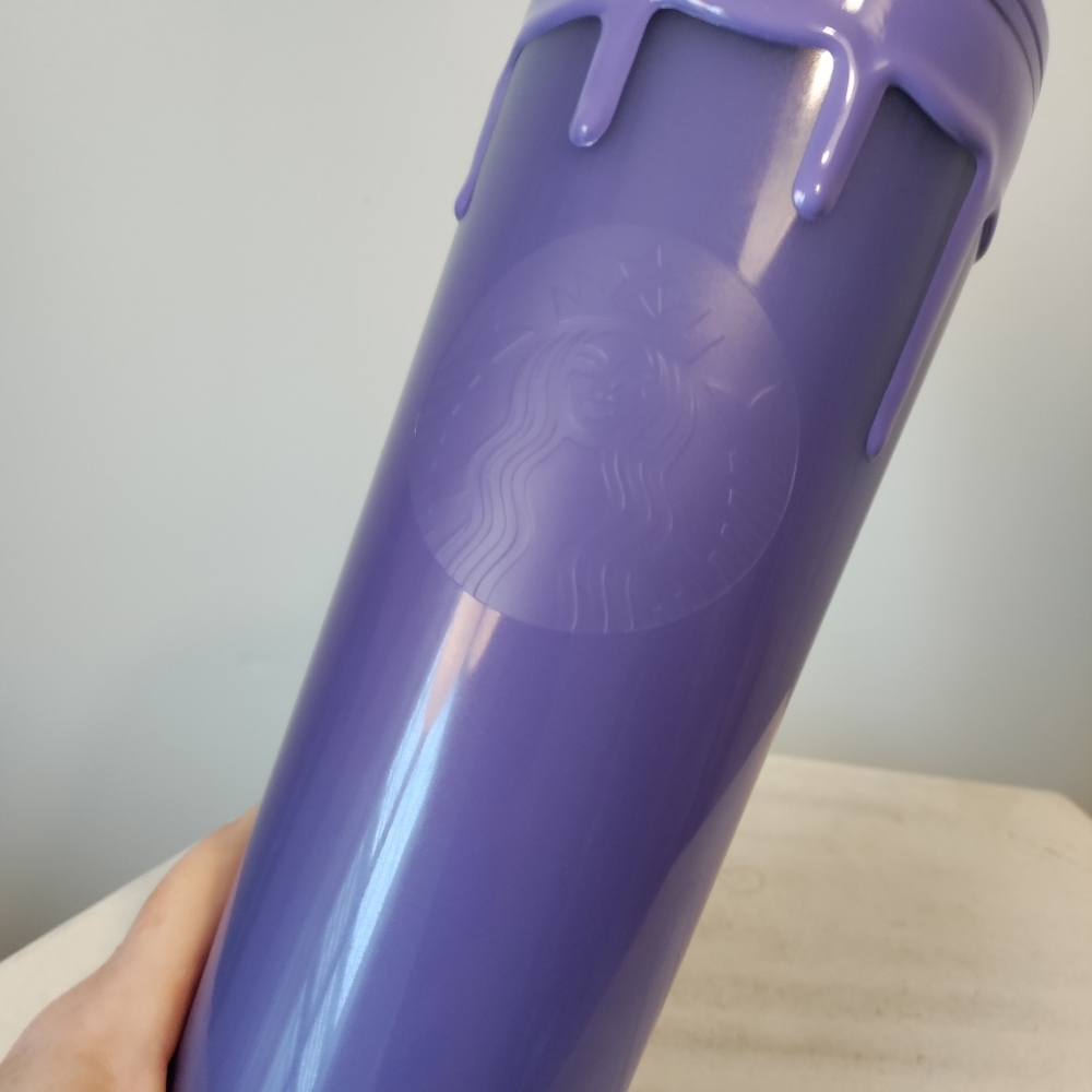 Starbucks Tumbler GLOW-IN-THE-DARK Purple Slime Halloween 2025 Cold Cup & Straw - Picture 10 of 11